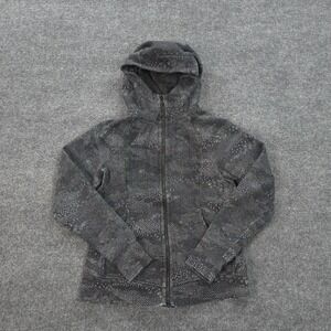 Lululemon Hoodie Womens 8 Grey Camo‎ Scuba Stretch Casual Gym Run Athleisure